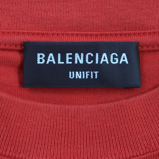 BALENCIAGA Short sleeve T-shirt 651795 cotton Red mens S Used Authentic