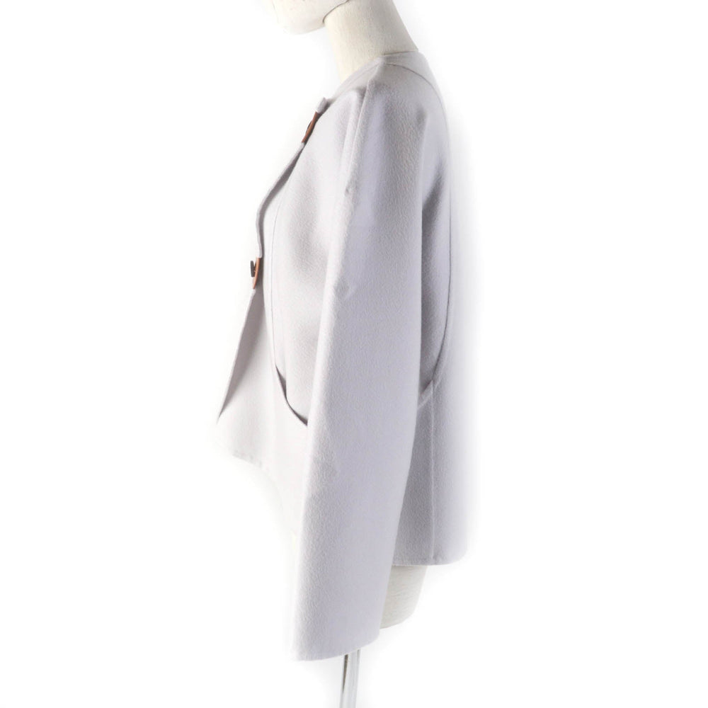 HERMES No color jacket Main: 100% cashmere Light gray Women 36 Used Authentic