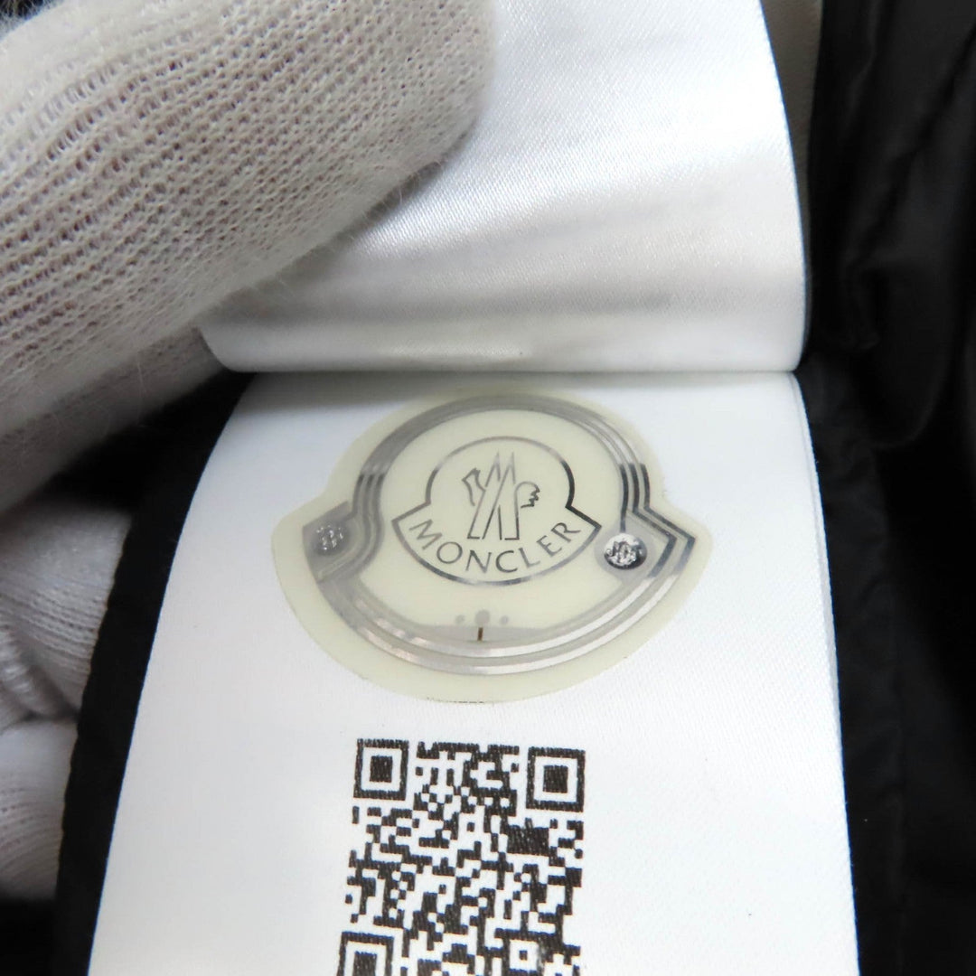 MONCLER Down jacket Lining: 100% nylon, Outer: Lamb leather, Part: Leather, Filling: 90% down, Filling: 10% feather black FLAMANT Women 1 Used Authentic