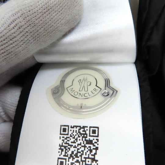 MONCLER Down jacket Lining: 100% nylon, Outer: Lamb leather, Part: Leather, Filling: 90% down, Filling: 10% feather black FLAMANT Women 1 Used Authentic