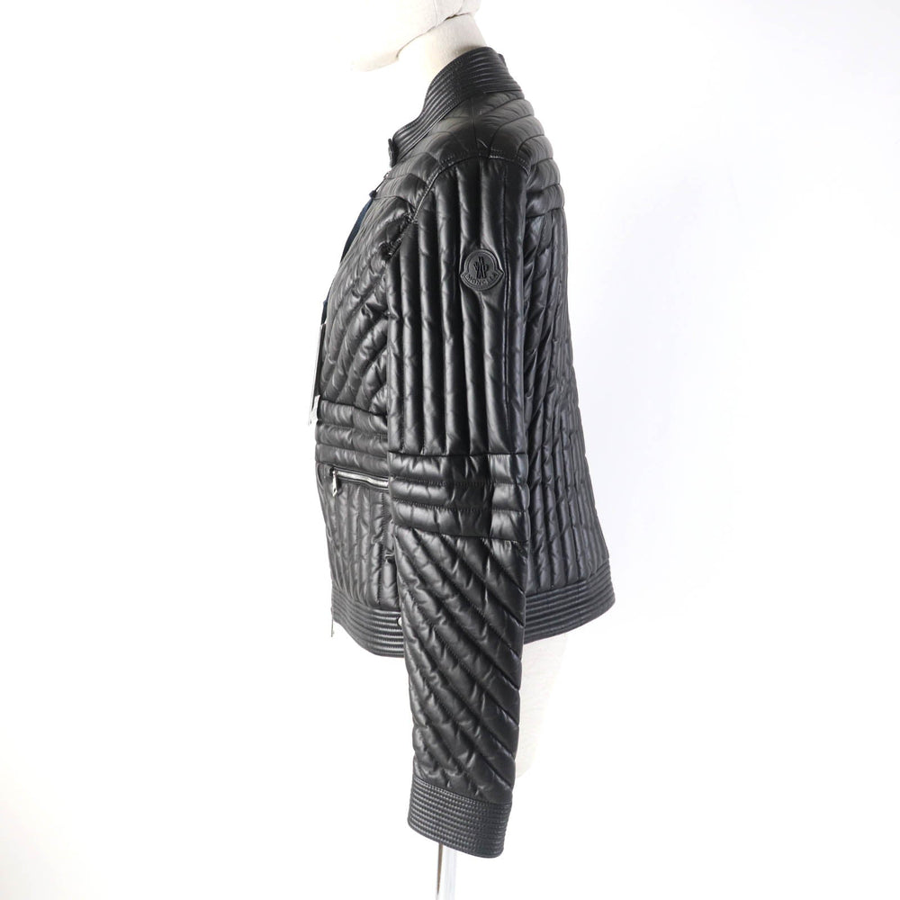 MONCLER Down jacket Lining: 100% nylon, Outer: Lamb leather, Part: Leather, Filling: 90% down, Filling: 10% feather black FLAMANT Women 1 Used Authentic