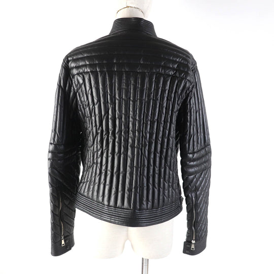 MONCLER Down jacket Lining: 100% nylon, Outer: Lamb leather, Part: Leather, Filling: 90% down, Filling: 10% feather black FLAMANT Women 1 Used Authentic