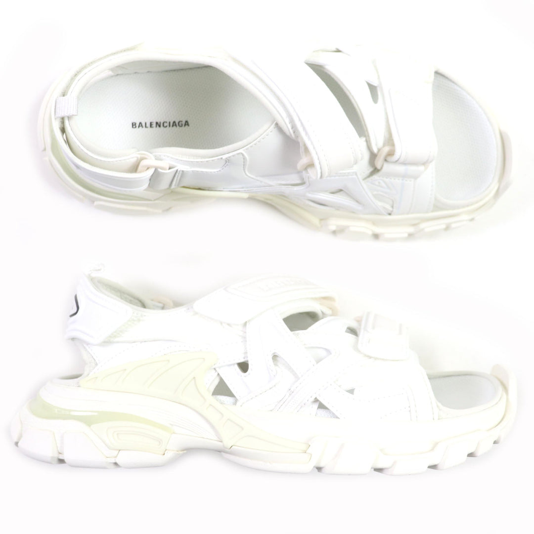 BALENCIAGA Sandals 617543 Leather white TRACK SANDAL mens 41 Used Authentic