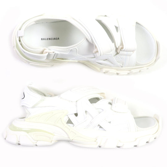 BALENCIAGA Sandals 617543 Leather white TRACK SANDAL mens 41 Used Authentic