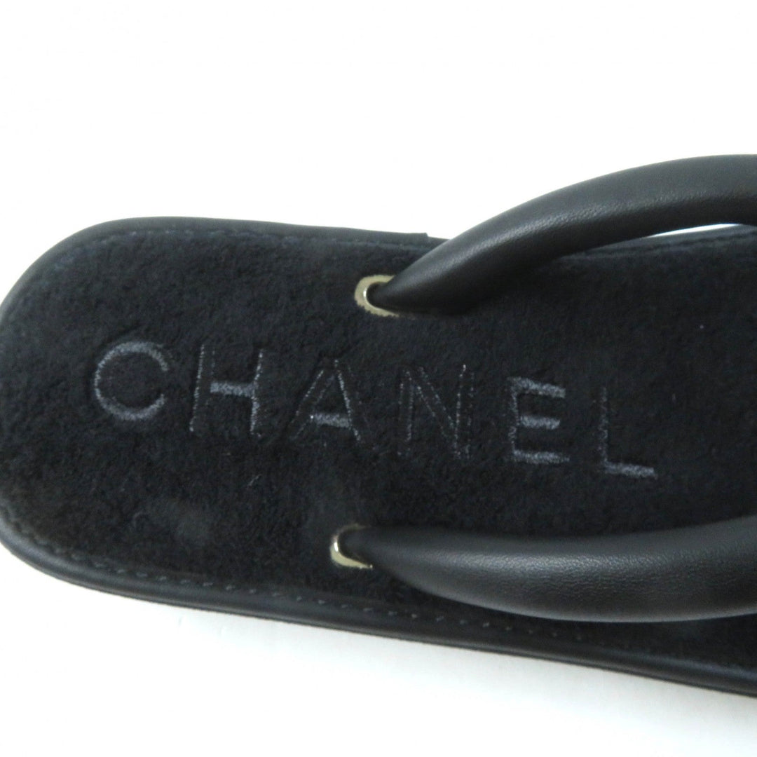 CHANEL Beach sandal G45517 Main: Leather black Women 39 Used Authentic