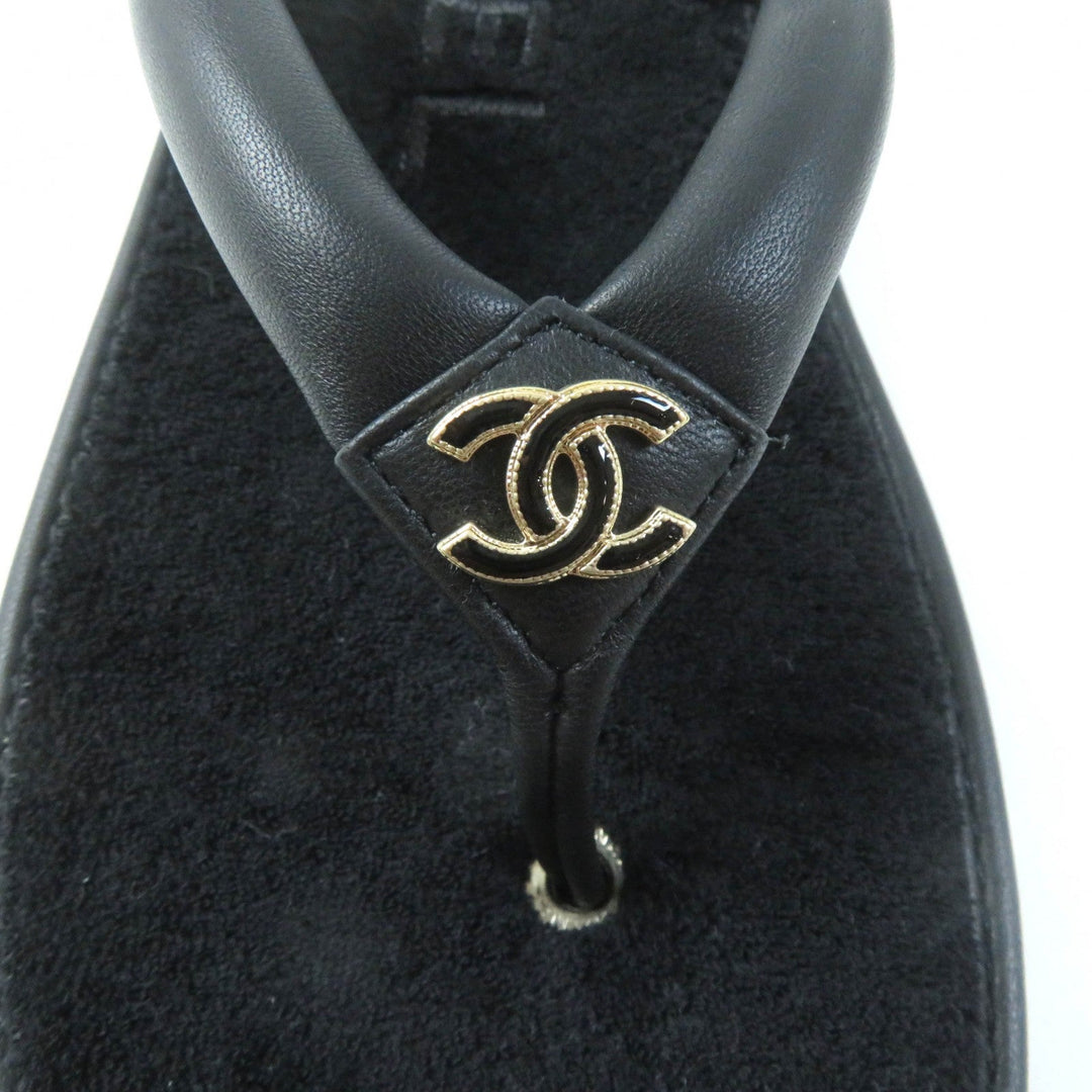 CHANEL Beach sandal G45517 Main: Leather black Women 39 Used Authentic