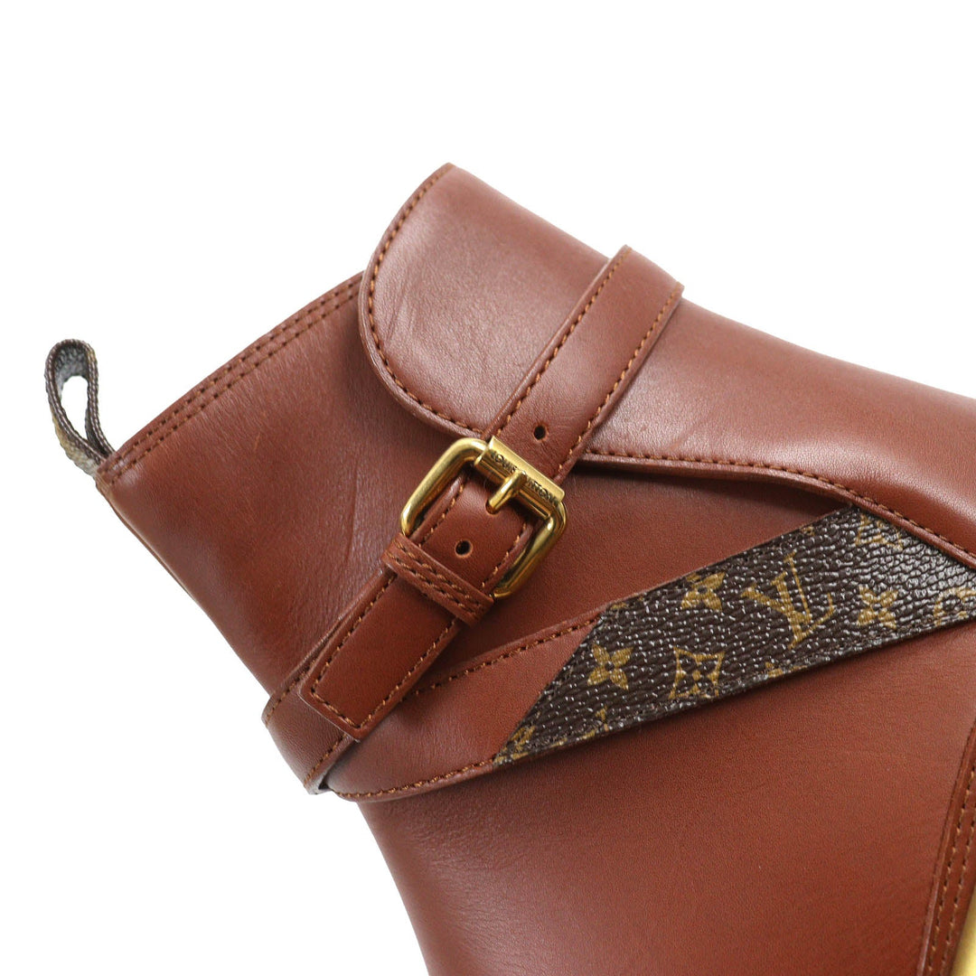 LOUIS VUITTON Ankle boots Main: Leather Brown gold Arclight line mens 42 Used Authentic