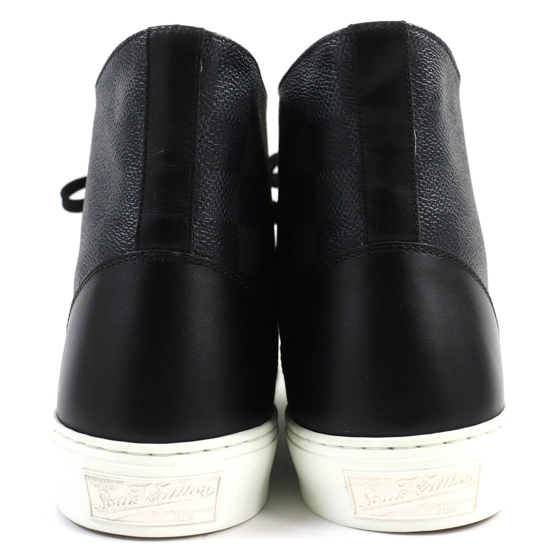 LOUIS VUITTON High cut sneakers Part: Leather Black gray white Tattoo line mens 7 Used Authentic