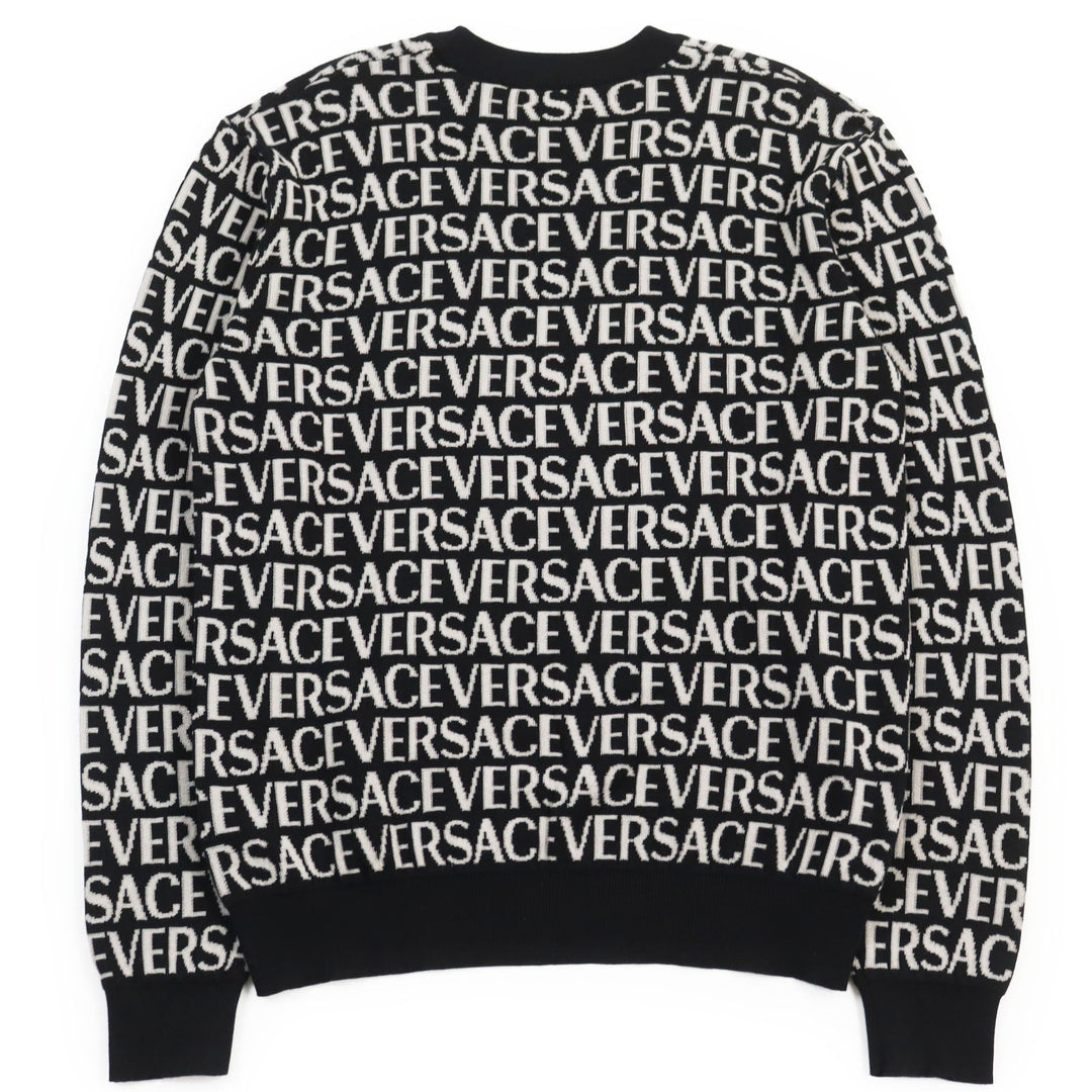 VERSACE knit 1014456 Main: 57% cotton, Main: 43% rayon black mens 46 Used Authentic