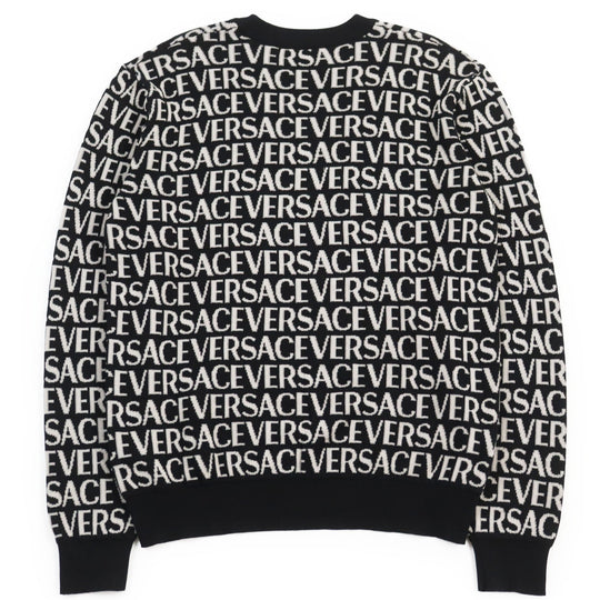 VERSACE knit 1014456 Main: 57% cotton, Main: 43% rayon black mens 46 Used Authentic