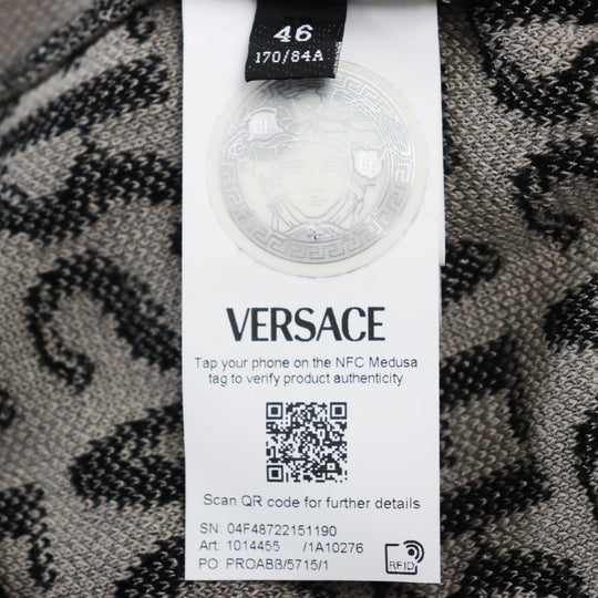 VERSACE knit 1014456 Main: 57% cotton, Main: 43% rayon black mens 46 Used Authentic