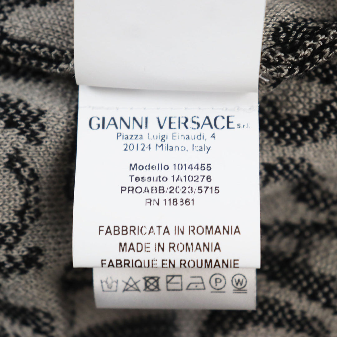 VERSACE knit 1014456 Main: 57% cotton, Main: 43% rayon black mens 46 Used Authentic