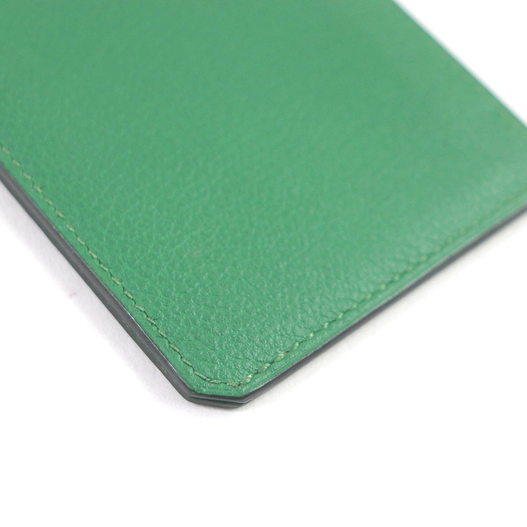 HERMES Card Case Main: Epsom green City 3CC mens Used Authentic