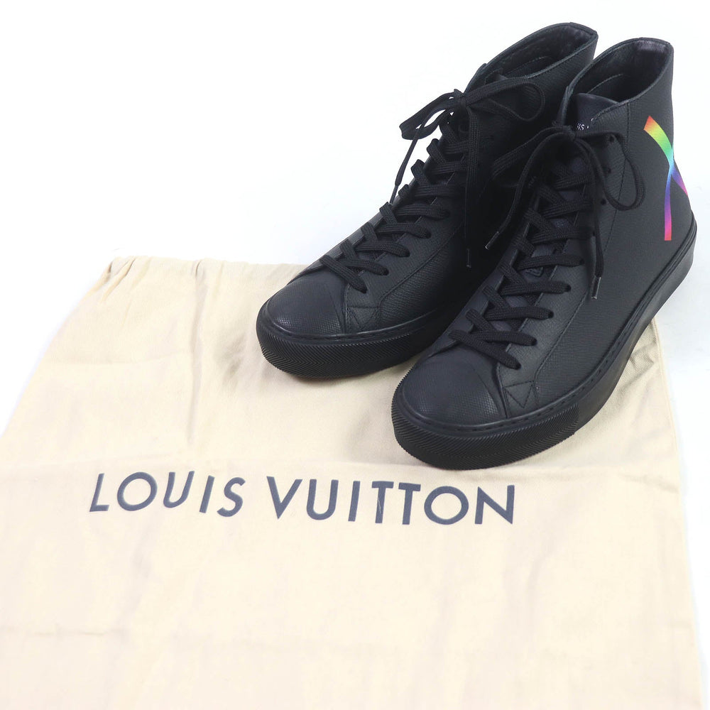 LOUIS VUITTON High cut sneakers Main: Leather, Main: Rubber black LV Tattoo Line mens 5 1/2 Used Authentic