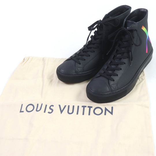 LOUIS VUITTON High cut sneakers Main: Leather, Main: Rubber black LV Tattoo Line mens 5 1/2 Used Authentic