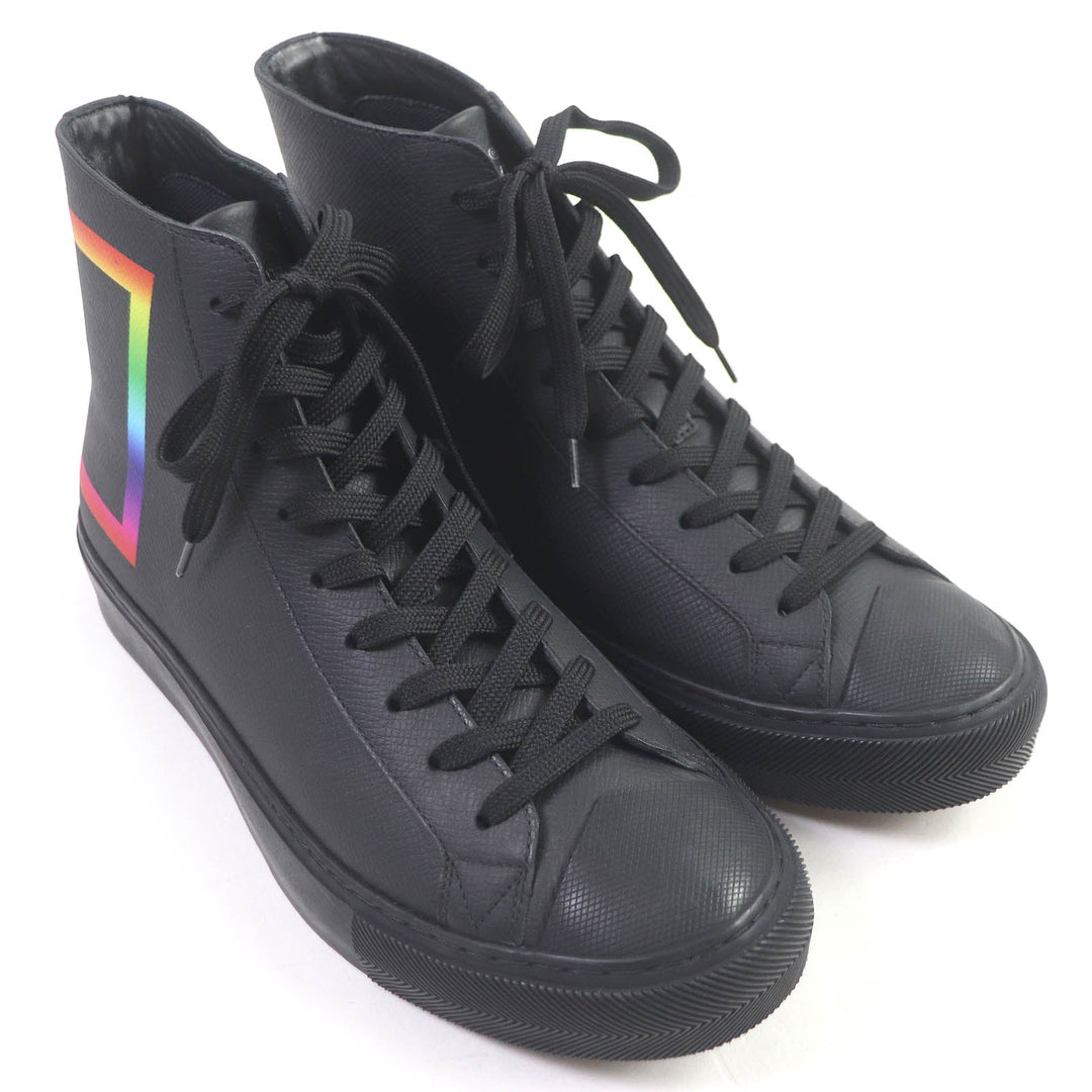 LOUIS VUITTON High cut sneakers Main: Leather, Main: Rubber black LV Tattoo Line mens 5 1/2 Used Authentic