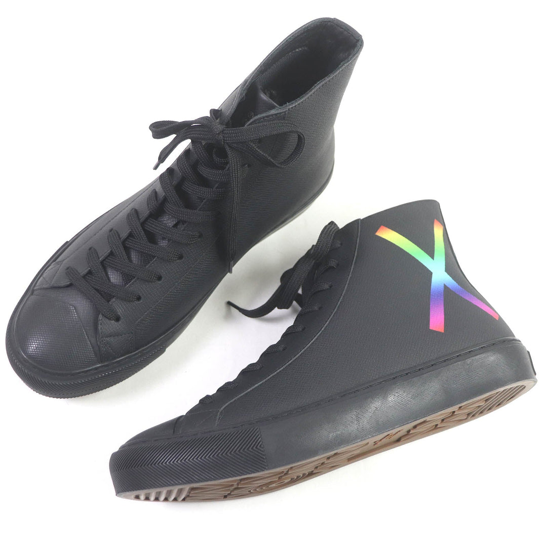 LOUIS VUITTON High cut sneakers Main: Leather, Main: Rubber black LV Tattoo Line mens 5 1/2 Used Authentic