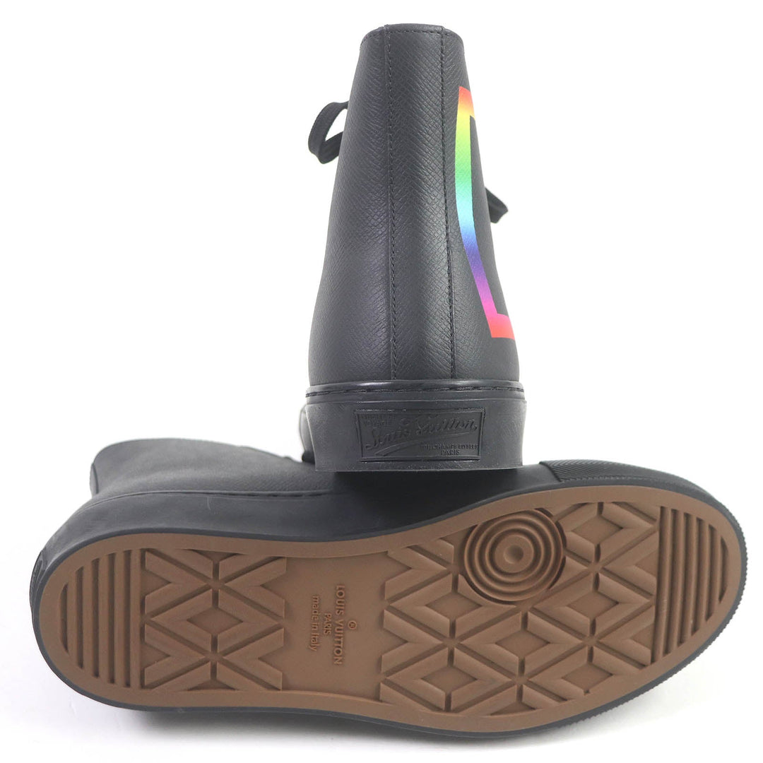 LOUIS VUITTON High cut sneakers Main: Leather, Main: Rubber black LV Tattoo Line mens 5 1/2 Used Authentic