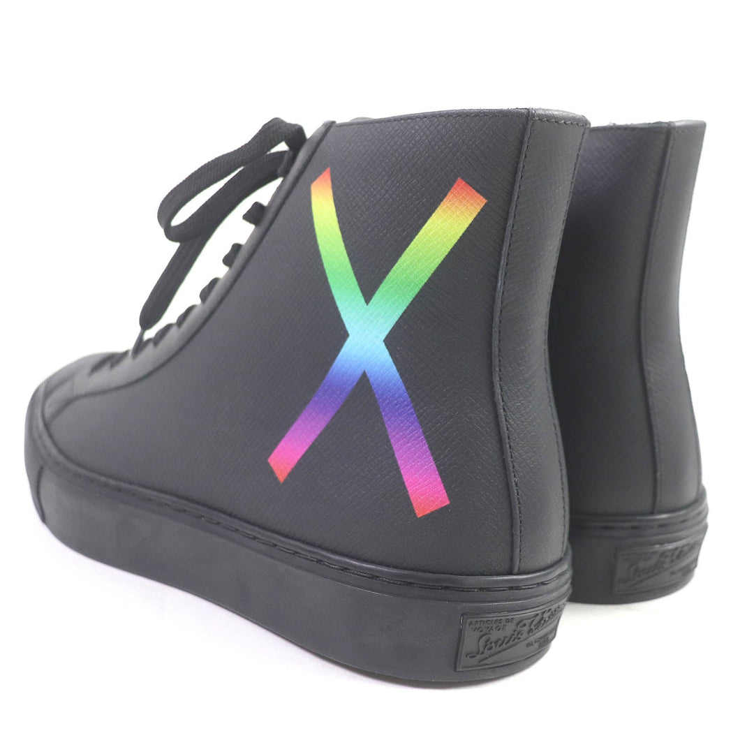 LOUIS VUITTON High cut sneakers Main: Leather, Main: Rubber black LV Tattoo Line mens 5 1/2 Used Authentic
