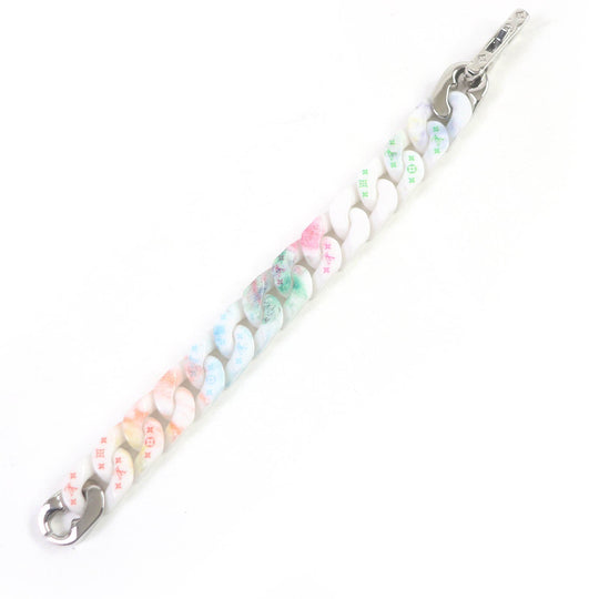 LOUIS VUITTON bracelet MP2851 Ceramic, Metal White Silver Bracelet Chain Links Pastel Women(Unisex) M Used Authentic
