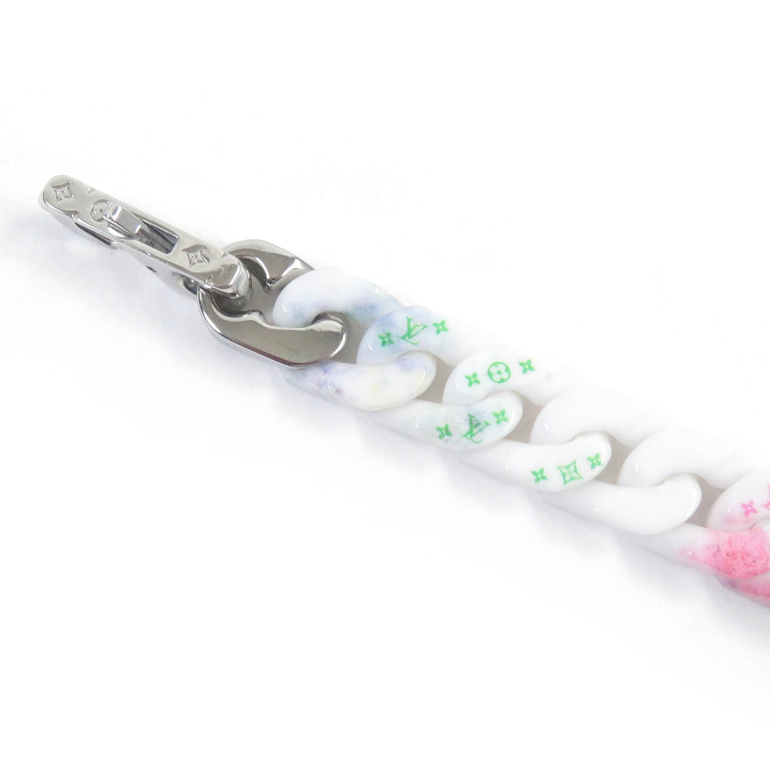 LOUIS VUITTON bracelet MP2851 Ceramic, Metal White Silver Bracelet Chain Links Pastel Women(Unisex) M Used Authentic