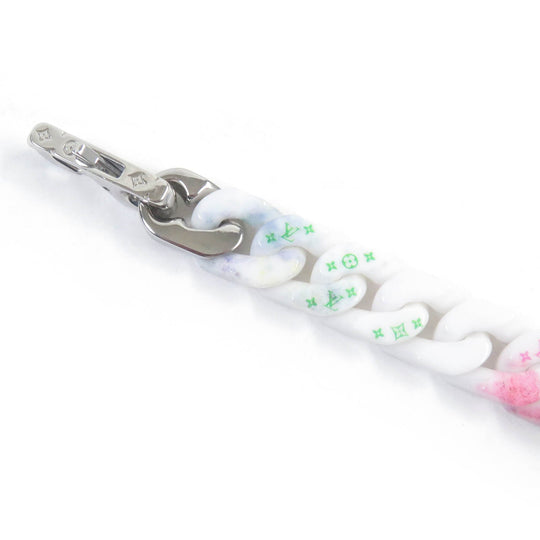 LOUIS VUITTON bracelet MP2851 Ceramic, Metal White Silver Bracelet Chain Links Pastel Women(Unisex) M Used Authentic
