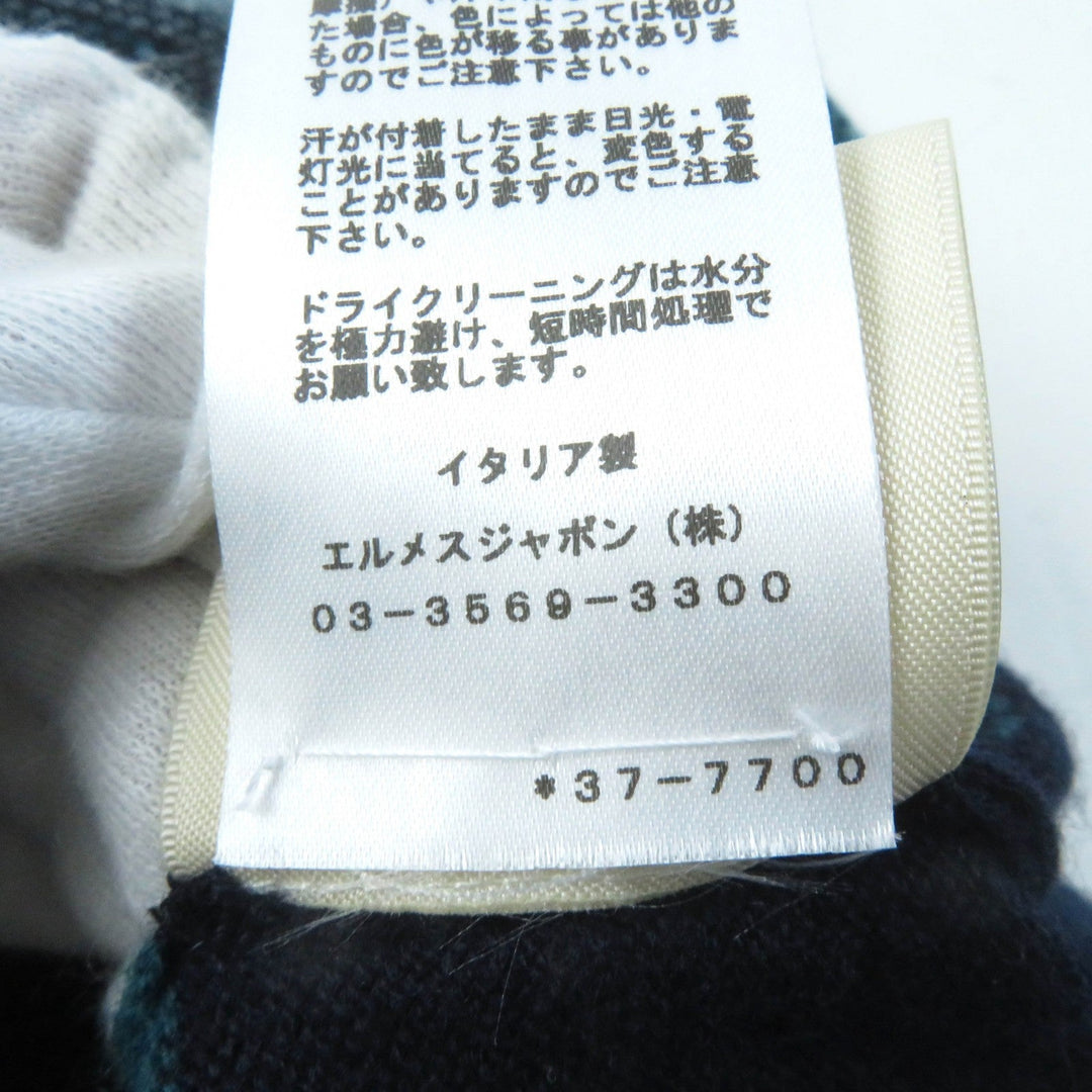 HERMES knit 3H2620DD Main: 100% cashmere Multi Brid de Gala Tartan Women 34 Used Authentic