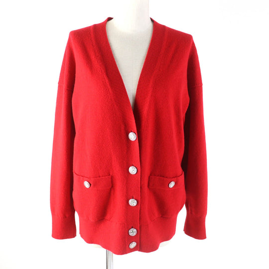 CHANEL cardigan P74231 Main: 100% cashmere, part: 99% cashmere, part: 1% elastane Red Women 36 Used Authentic