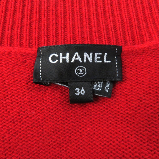 CHANEL cardigan P74231 Main: 100% cashmere, part: 99% cashmere, part: 1% elastane Red Women 36 Used Authentic