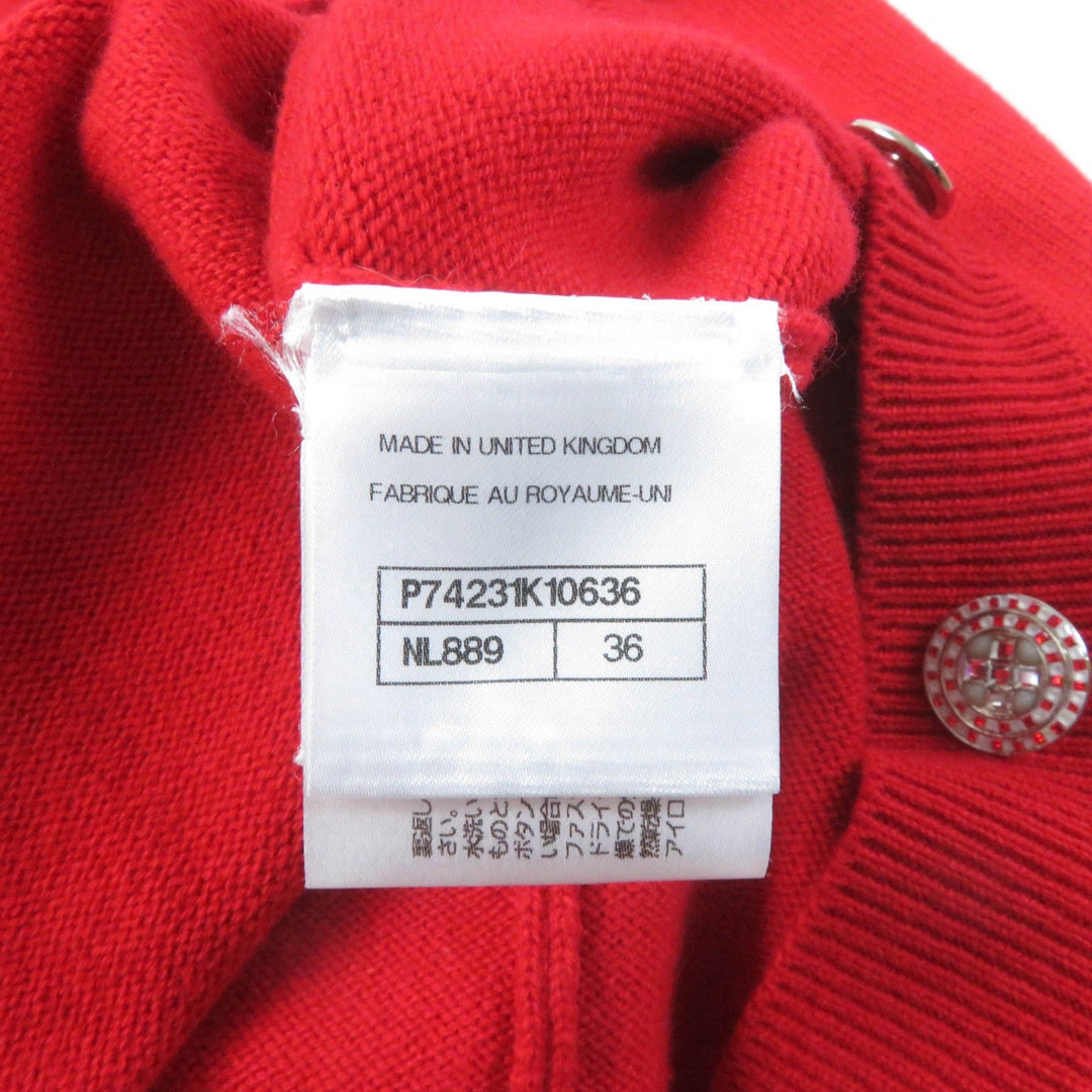 CHANEL cardigan P74231 Main: 100% cashmere, part: 99% cashmere, part: 1% elastane Red Women 36 Used Authentic