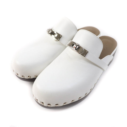 HERMES Mule Main: Leather white Carlotta Women 36 Used Authentic