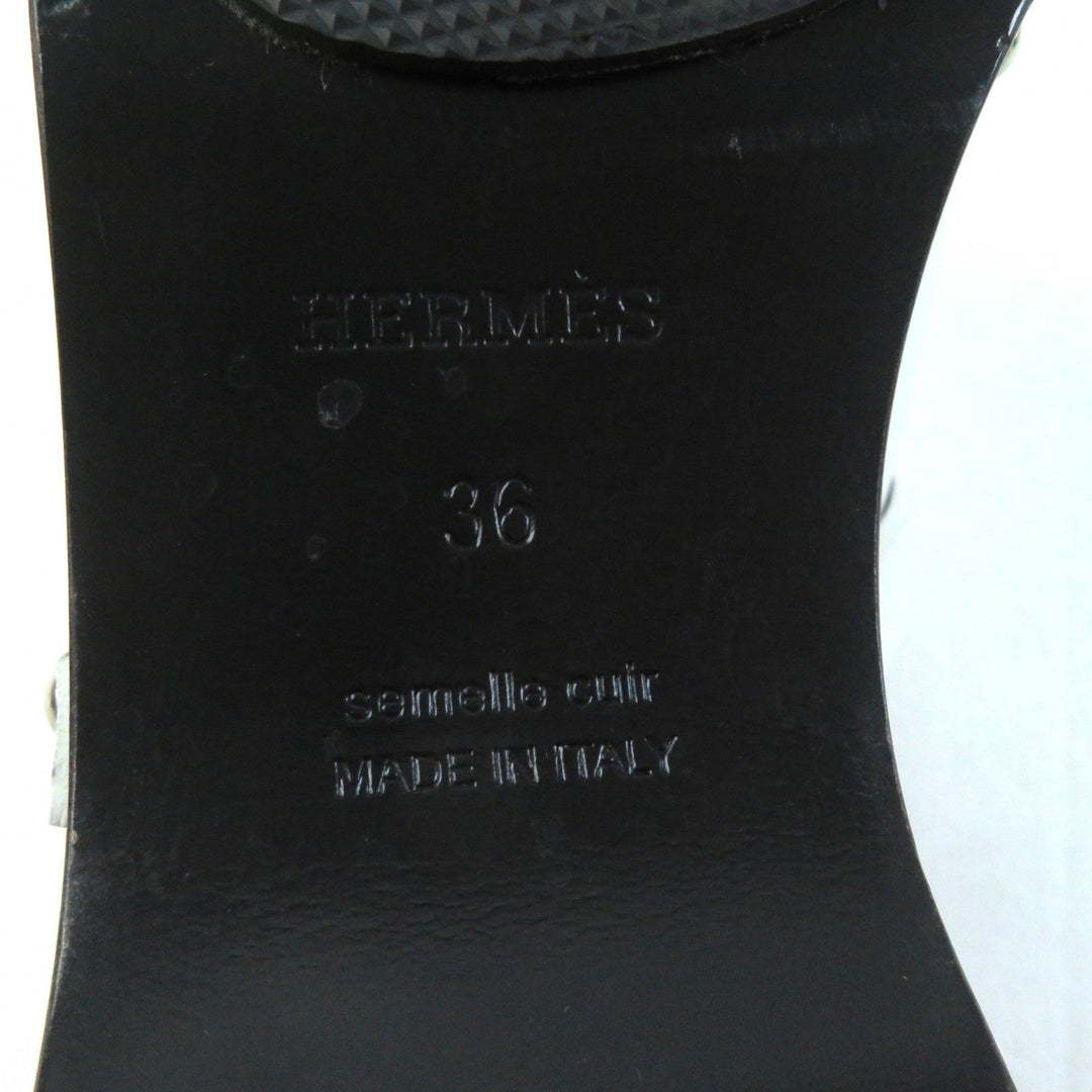 HERMES Mule Main: Leather white Carlotta Women 36 Used Authentic