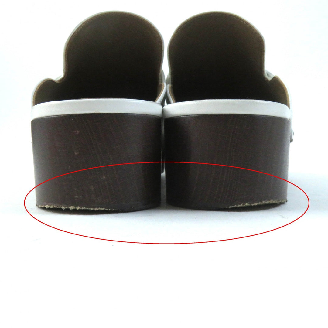 HERMES Mule Main: Leather white Carlotta Women 36 Used Authentic