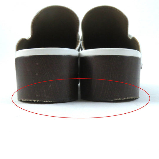 HERMES Mule Main: Leather white Carlotta Women 36 Used Authentic