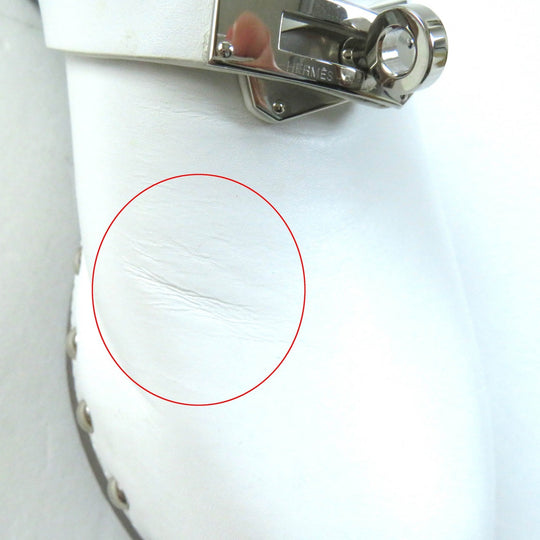 HERMES Mule Main: Leather white Carlotta Women 36 Used Authentic