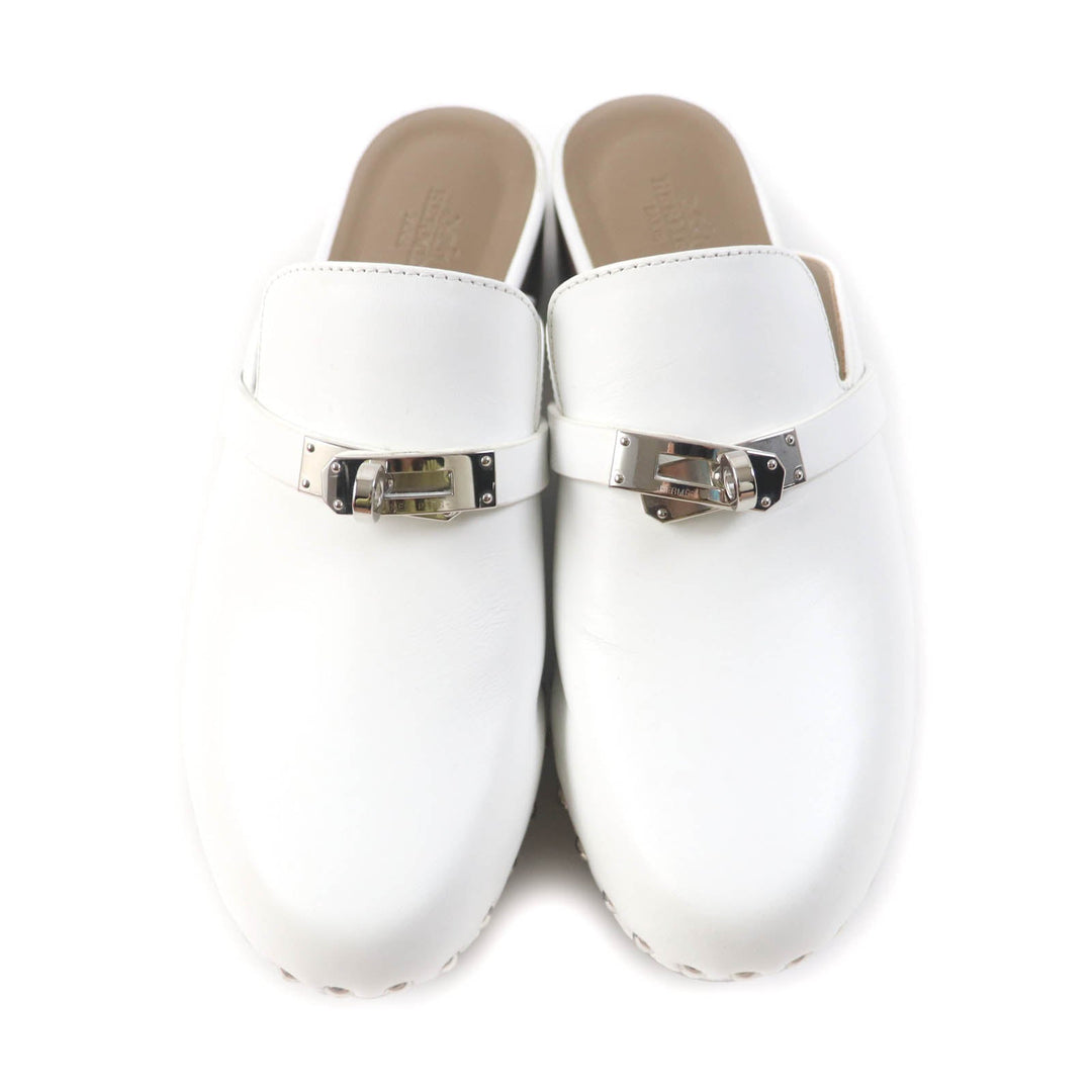 HERMES Mule Main: Leather white Carlotta Women 36 Used Authentic
