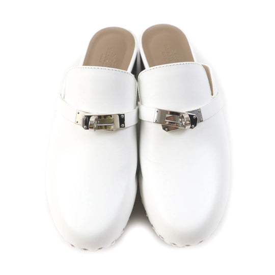 HERMES Mule Main: Leather white Carlotta Women 36 Used Authentic