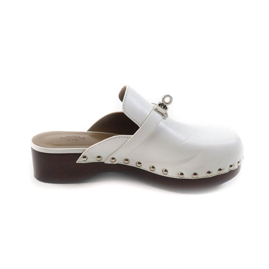 HERMES Mule Main: Leather white Carlotta Women 36 Used Authentic