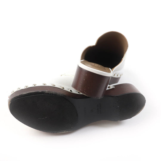 HERMES Mule Main: Leather white Carlotta Women 36 Used Authentic