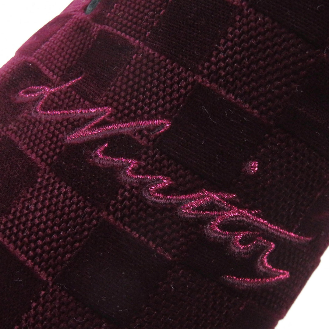 LOUIS VUITTON loafers velvet Bordeaux Auteuil line mens 7 Used Authentic