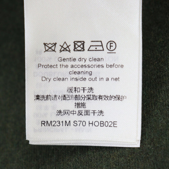 LOUIS VUITTON Long sleeve shirt HOB02E Outer: 90% wool, Outer: 10% nylon, Lining: 100% cotton khaki Jacket camouflage overshirt LV Laced Wool Overshirt mens 50 Used Authentic