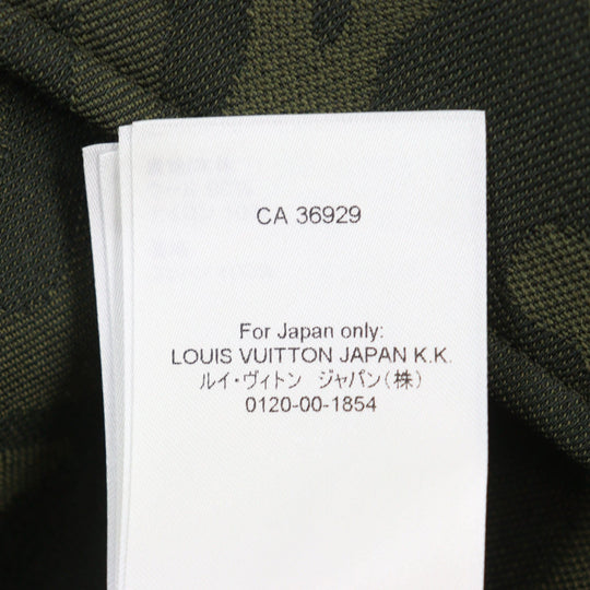 LOUIS VUITTON Long sleeve shirt HOB02E Outer: 90% wool, Outer: 10% nylon, Lining: 100% cotton khaki Jacket camouflage overshirt LV Laced Wool Overshirt mens 50 Used Authentic