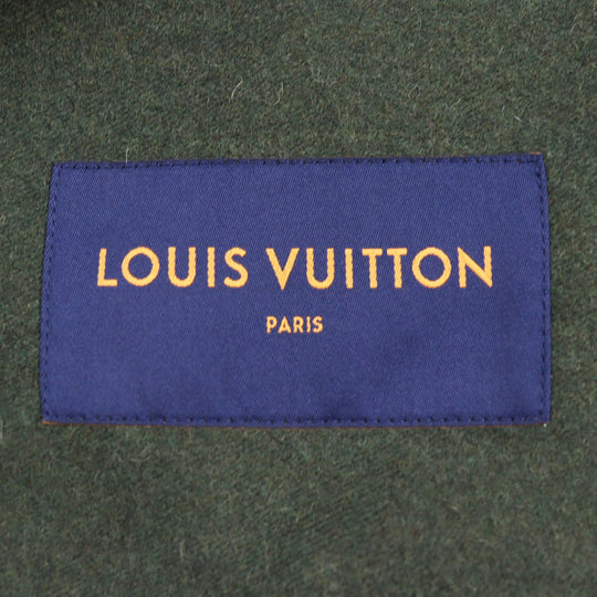 LOUIS VUITTON Long sleeve shirt HOB02E Outer: 90% wool, Outer: 10% nylon, Lining: 100% cotton khaki Jacket camouflage overshirt LV Laced Wool Overshirt mens 50 Used Authentic