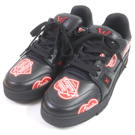 LOUIS VUITTON Low cut sneakers Main: Leather black LV Trainer Line mens 5 1/2 Used Authentic