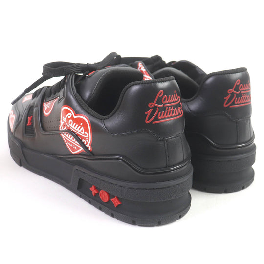 LOUIS VUITTON Low cut sneakers Main: Leather black LV Trainer Line mens 5 1/2 Used Authentic