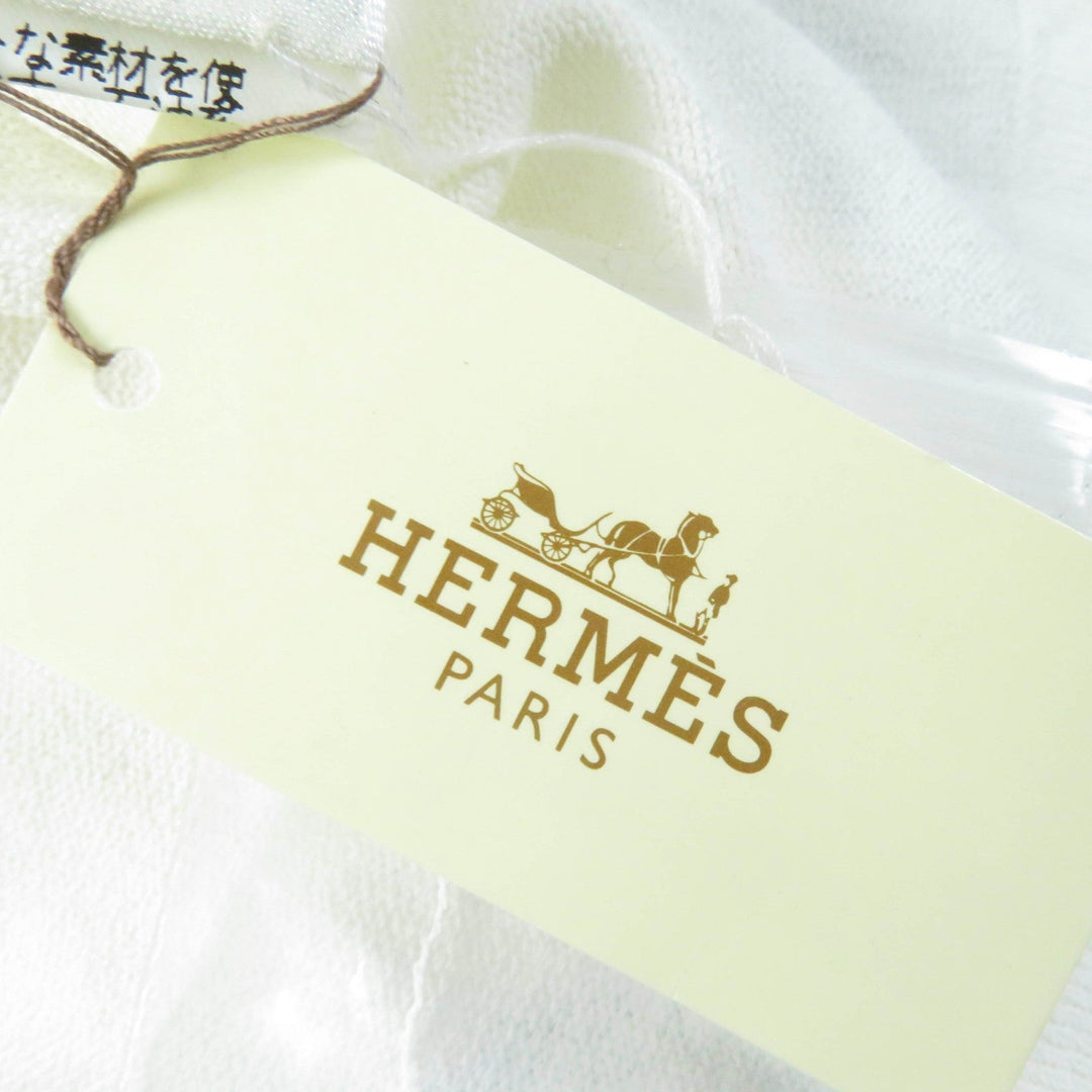HERMES cardigan Main: 96% rayon, Main: 4% polyester Ivory Women SM Used Authentic