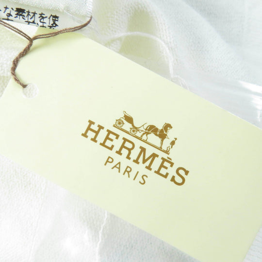 HERMES cardigan Main: 96% rayon, Main: 4% polyester Ivory Women SM Used Authentic