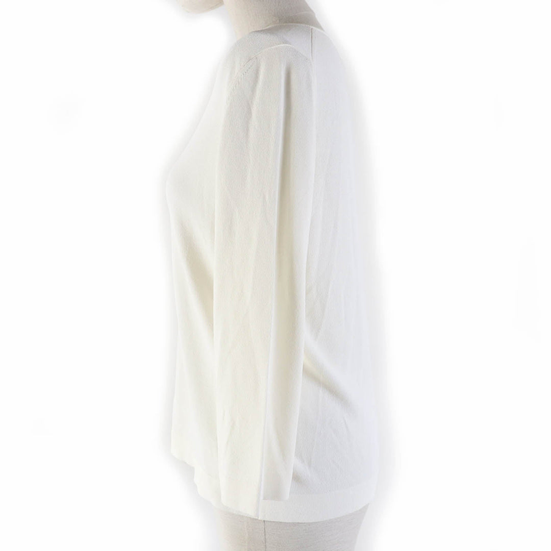 HERMES cardigan Main: 96% rayon, Main: 4% polyester Ivory Women SM Used Authentic