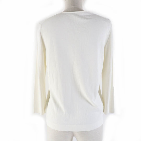 HERMES cardigan Main: 96% rayon, Main: 4% polyester Ivory Women SM Used Authentic
