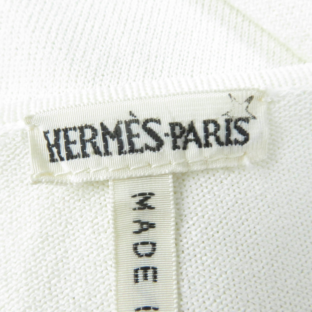 HERMES cardigan Main: 96% rayon, Main: 4% polyester Ivory Women SM Used Authentic